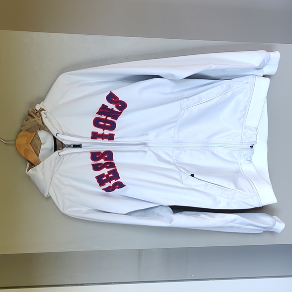 SESSIONS Other - Y2K Sessions Snowboarding soft shell fleece zip hoodie white logo size large